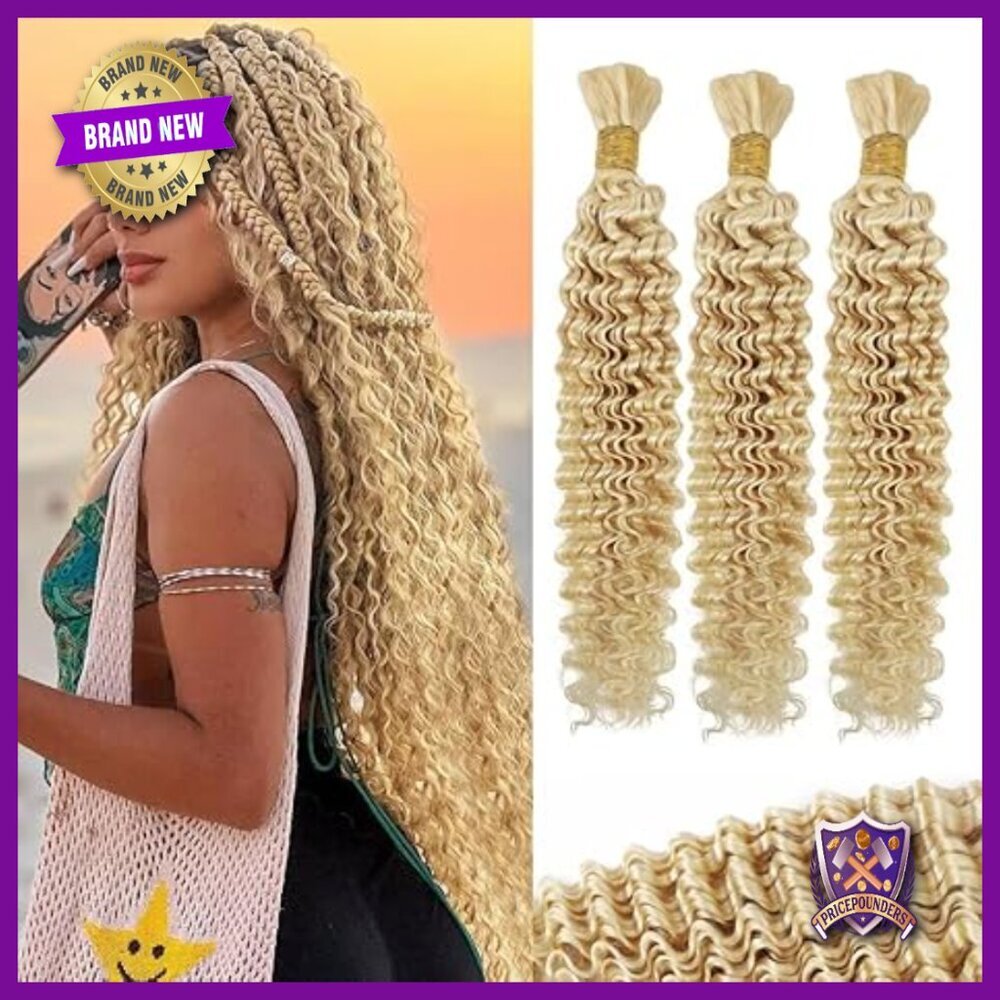 16 Inch Human Hair Extensions for Boho Braids, 100g Brazilian Virgin Curly